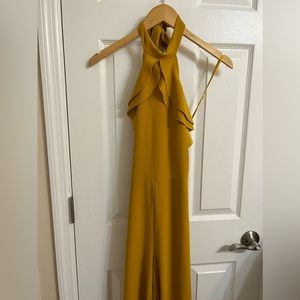 Bebe halter pants suit with ruffles